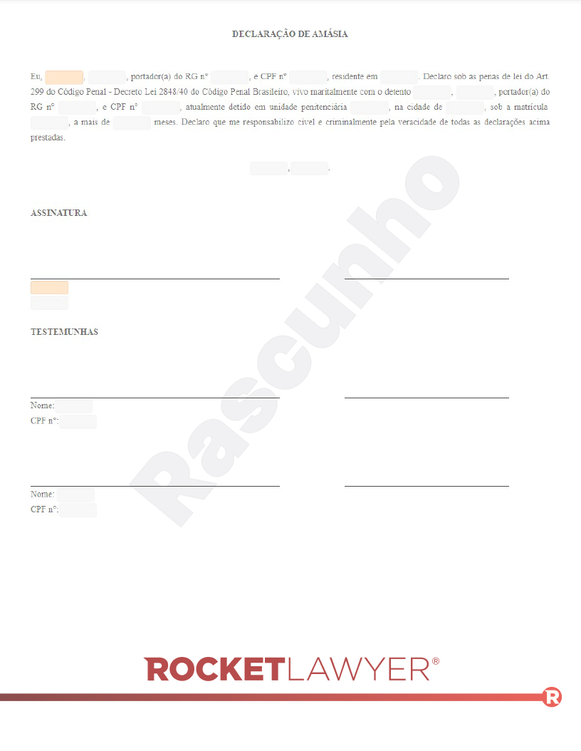 Declaração de Amásia Visualização do documento