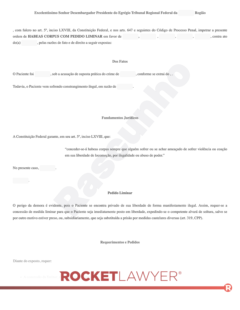 Modelo de Habeas Corpus Visualização do documento