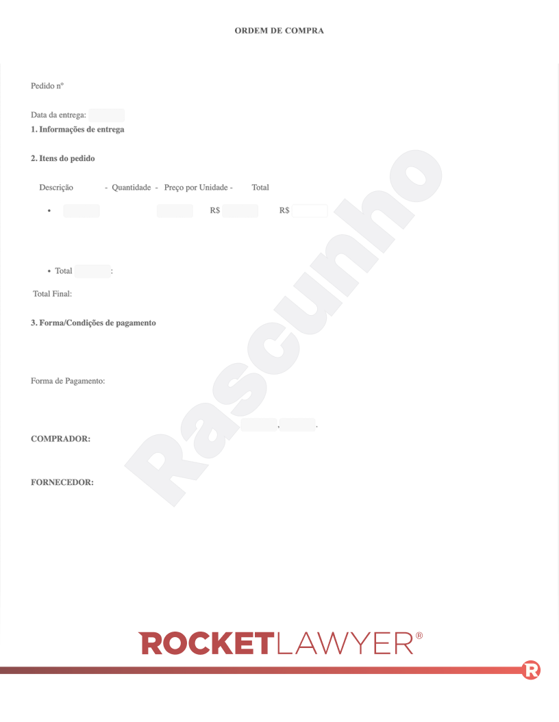 Modelo de Ordem de Compra Visualização do documento