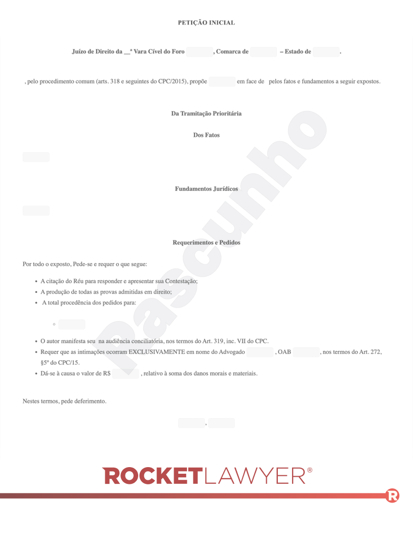 Modelo de Petição Inicial CPC Visualização do documento