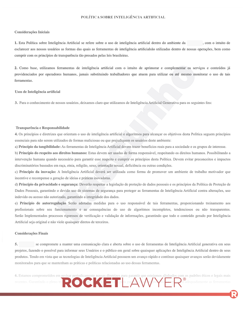 Política sobre Inteligência Artificial Visualização do documento
