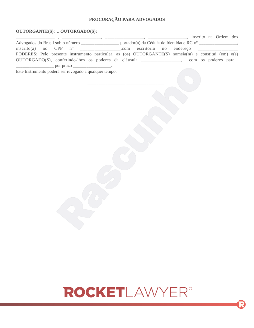 Modelo de Procuração para advogado Visualização do documento