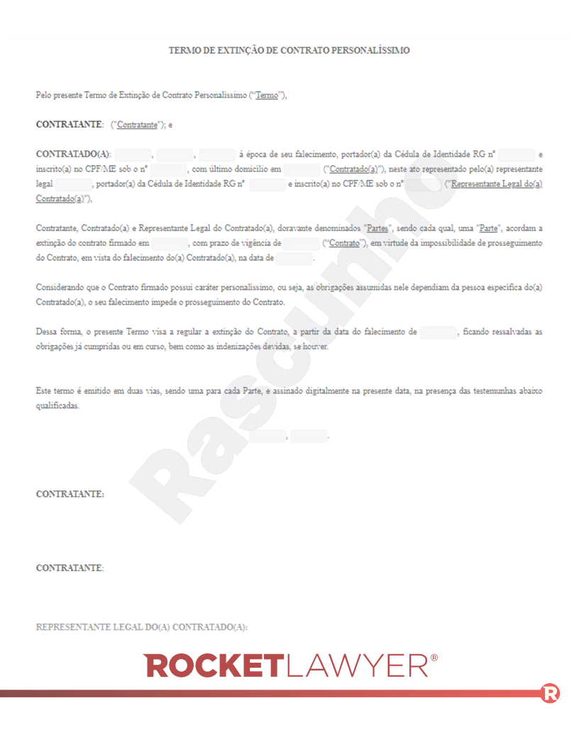 Modelo de Extinção de Contrato Visualização do documento