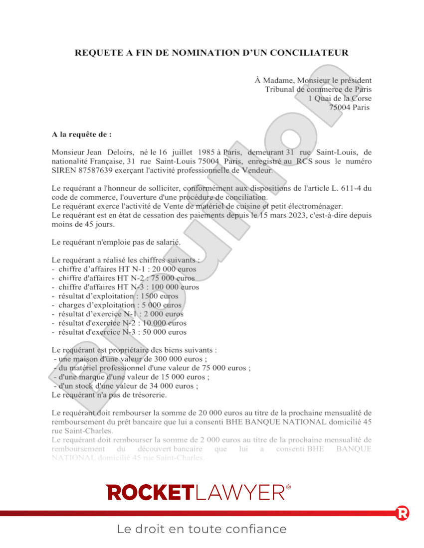 Demande au Juge pour Négocier l'Etalement ou l'Abandon de vos Dettes Aperçu du document