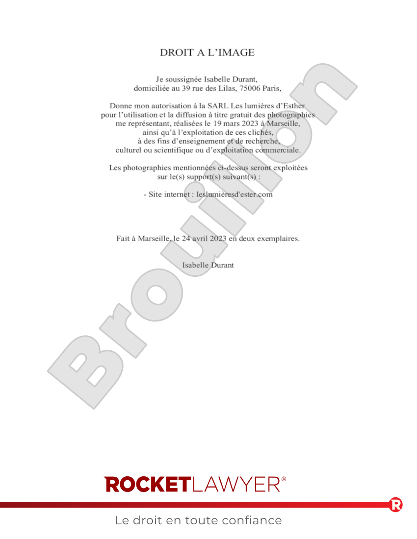 Droit à l’Image Aperçu du document