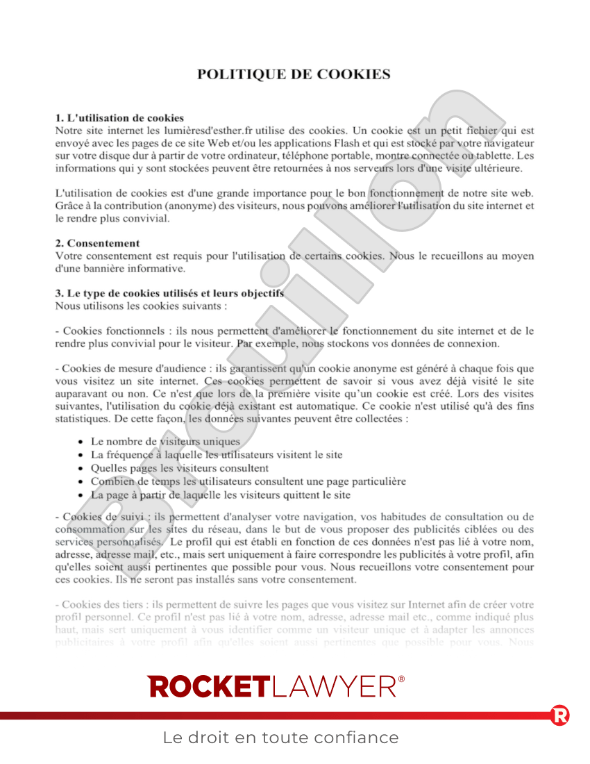 Politique de Cookies Aperçu du document