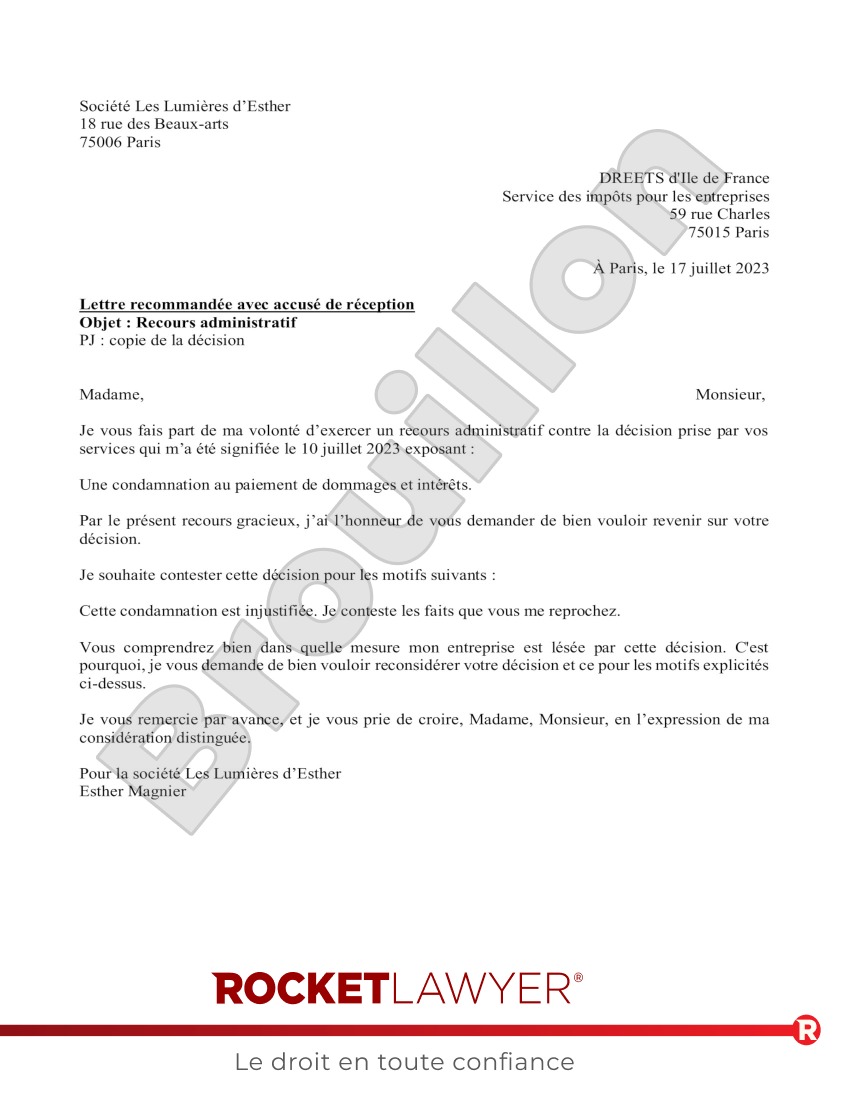 Recours Administratif Gracieux ou Hiérarchique Aperçu du document