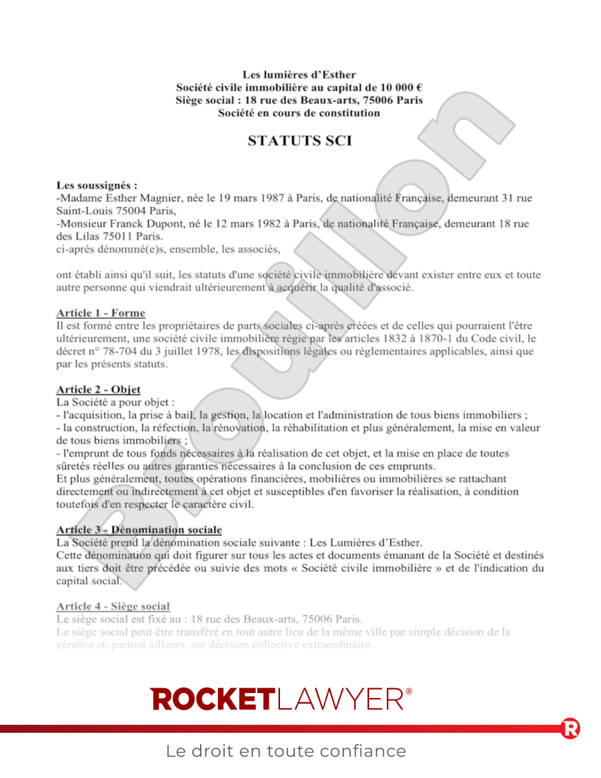Société Civile Immobilière d’Attribution (SCIA) Aperçu du document