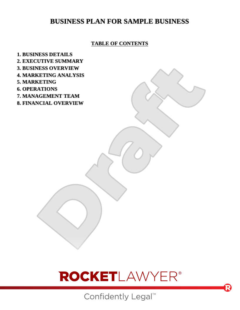 Business Plan document preview
