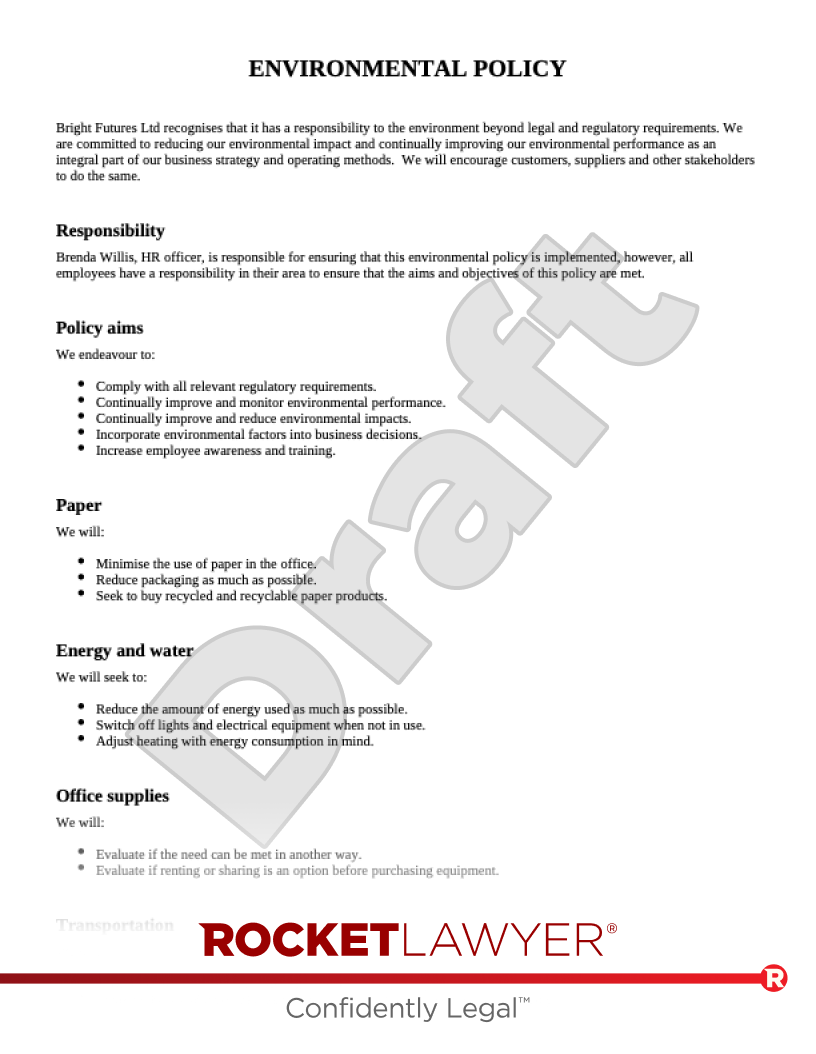 Environmental Policy document preview