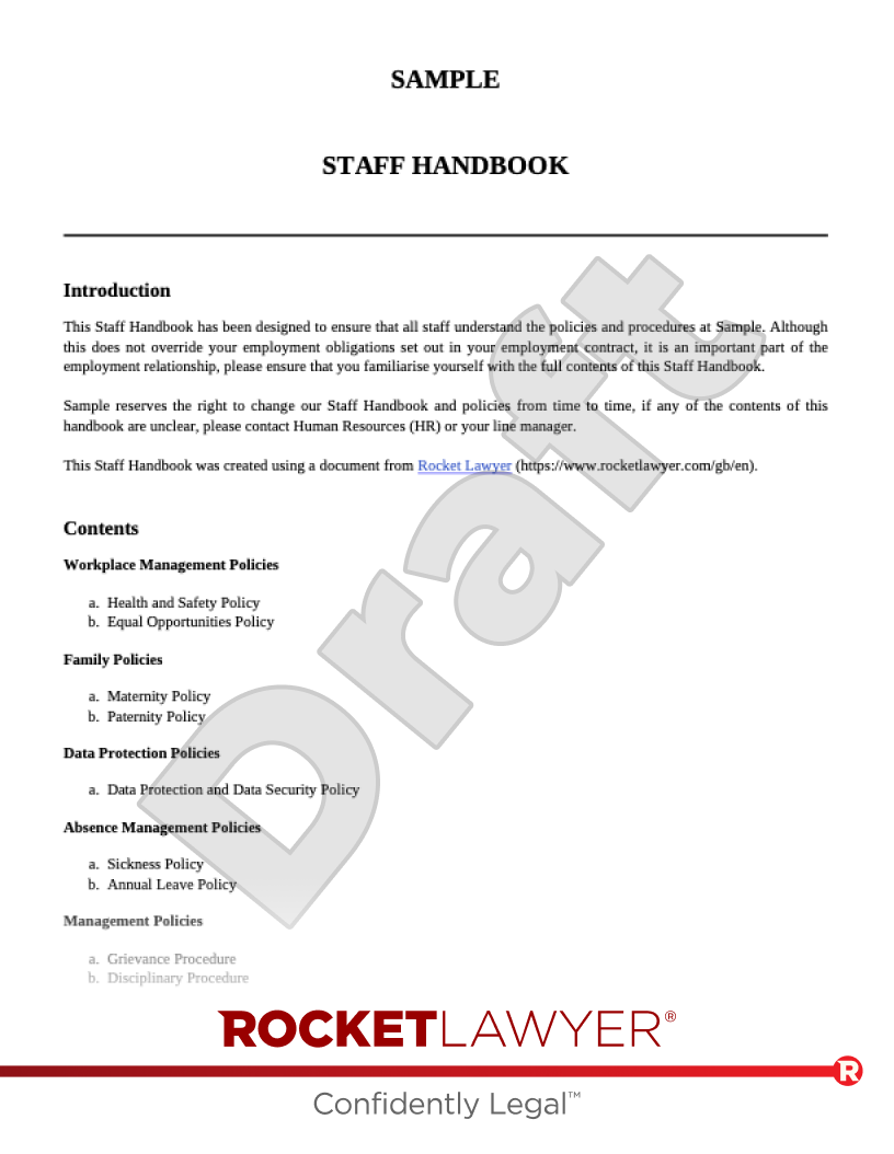 Employee Handbook document preview