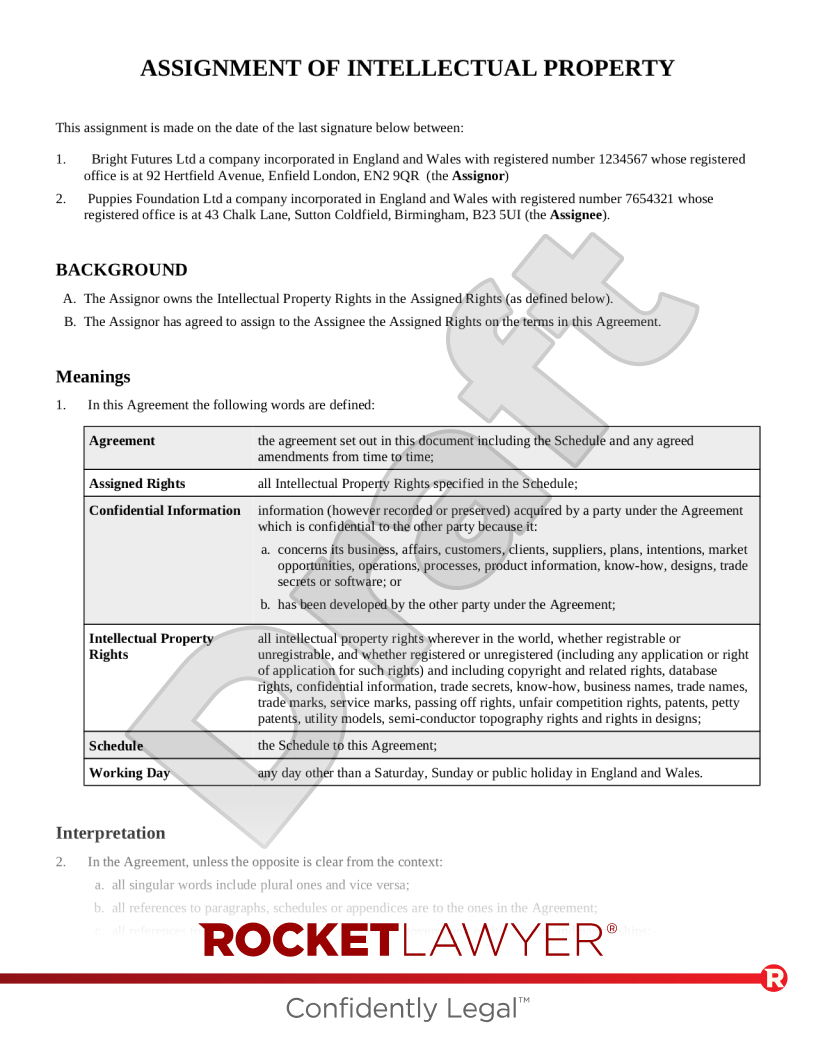 MAKE YOUR FREE Assignment Of Intellectual Property Intellectual 