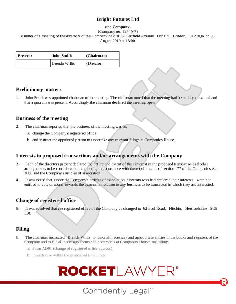 Board Minutes document preview