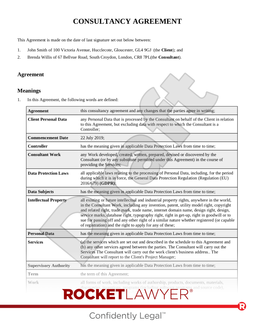 Consultancy Agreement document preview