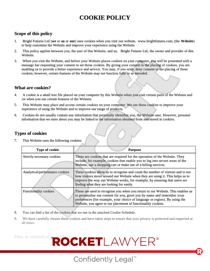 Cookie Policy document preview