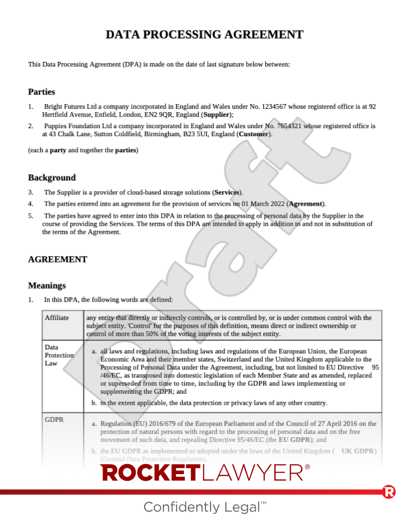 Make your Data processing agreement