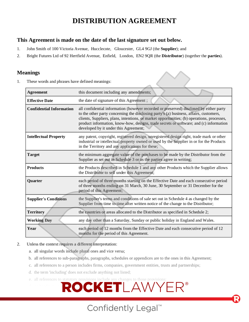 Make your Distribution agreement