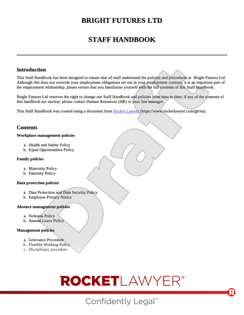 Make your Employee handbook