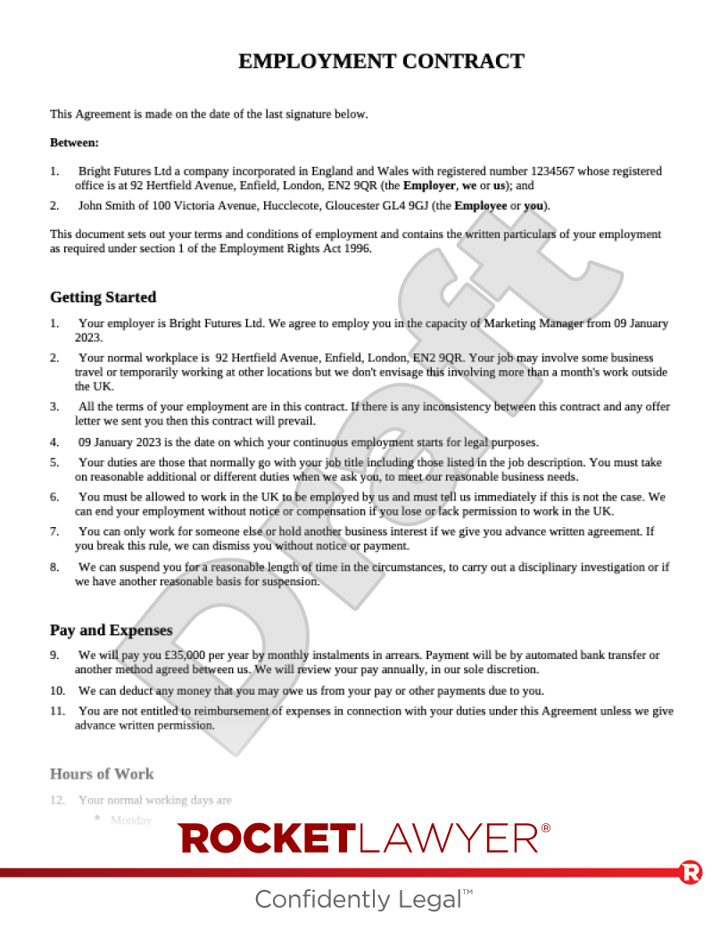 Free Employment Contract Template