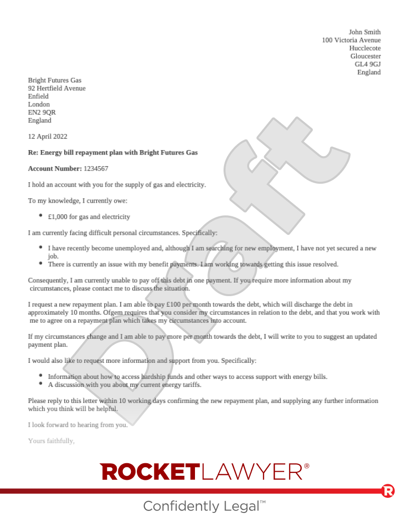 Energy Repayment Plan document preview