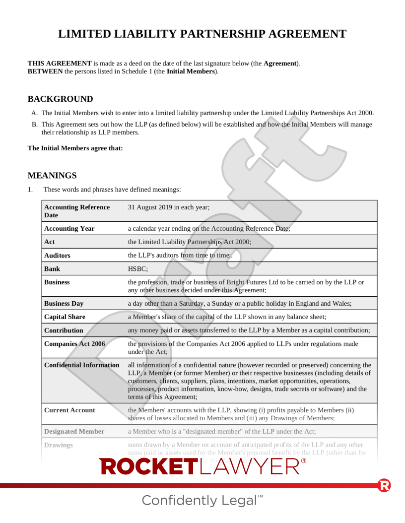 Free LLP Agreement | Template & FAQs - Rocket Lawyer UK