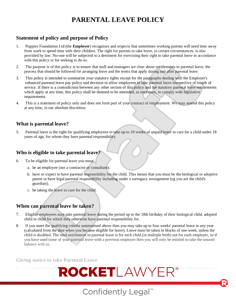 Parental Leave Policy document preview