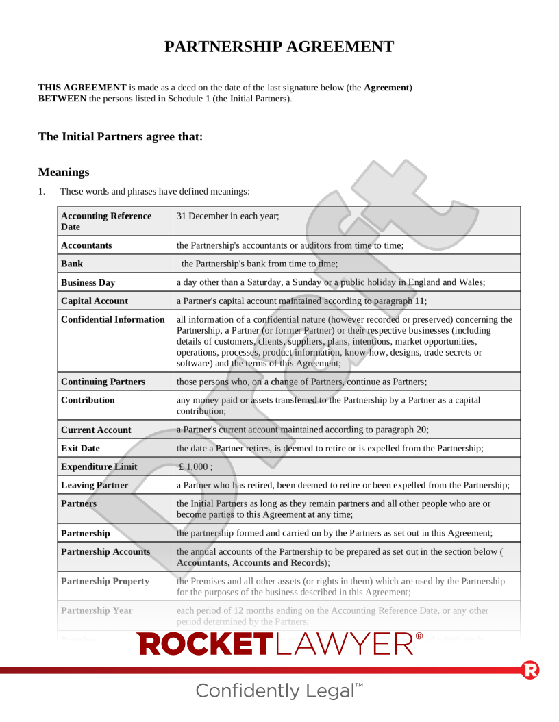 Partnership Agreement document preview