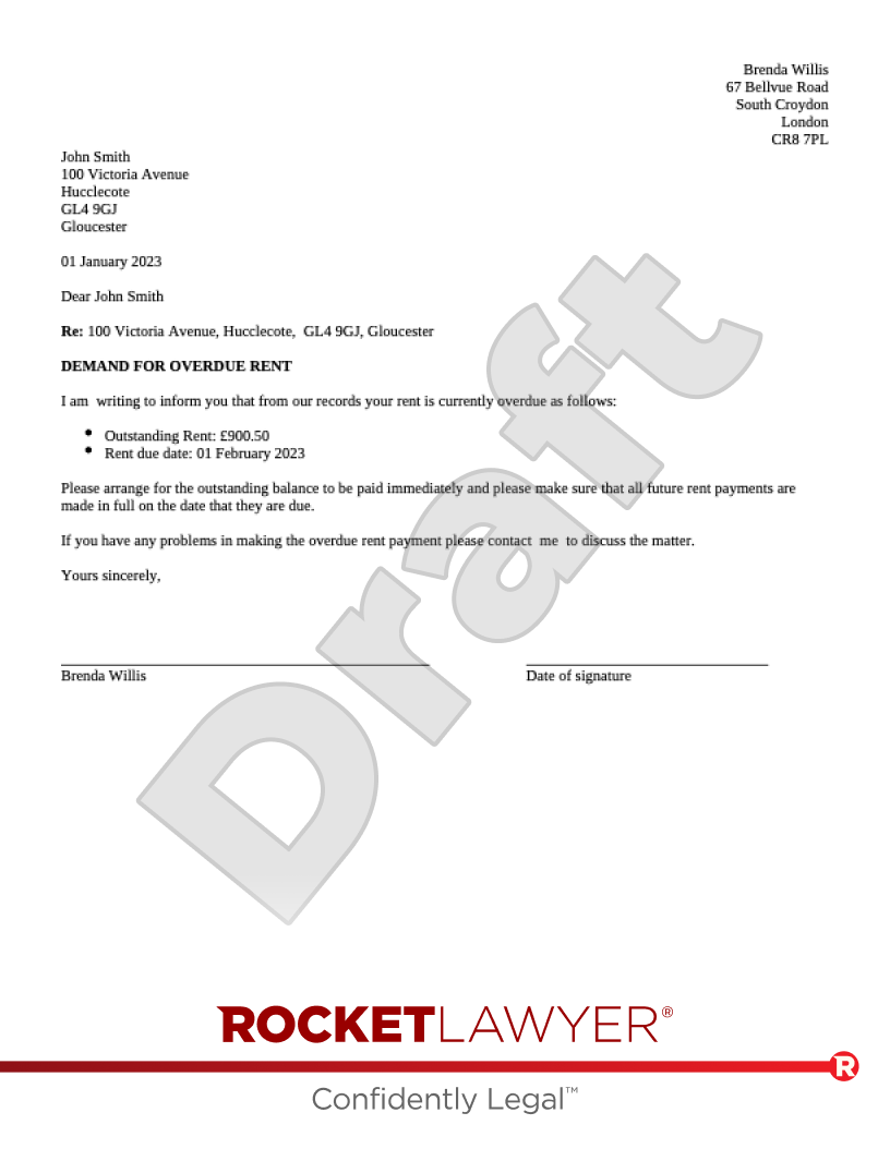 Rent Demand Letter document preview
