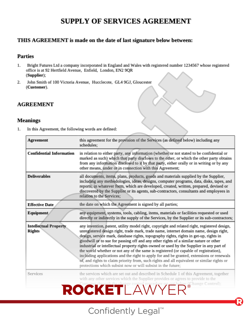 Services Agreement document preview