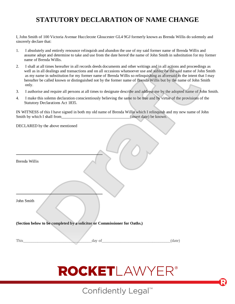Statutory Declaration Template Prntbl concejomunicipaldechinu gov co