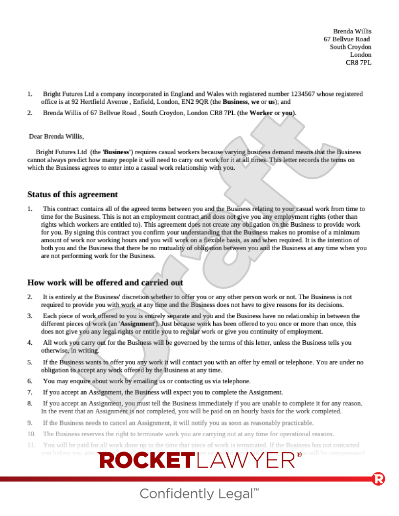 Zero Hour Contract Template Pdf Doc Template PdfFiller 44 OFF