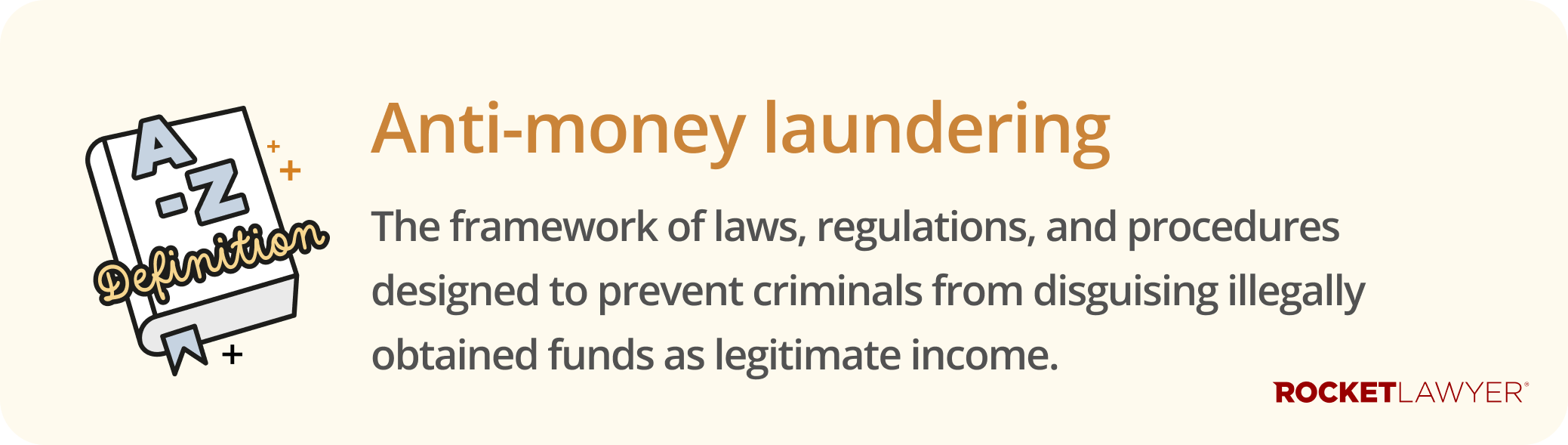 Infographic defining what anti-money laundering is