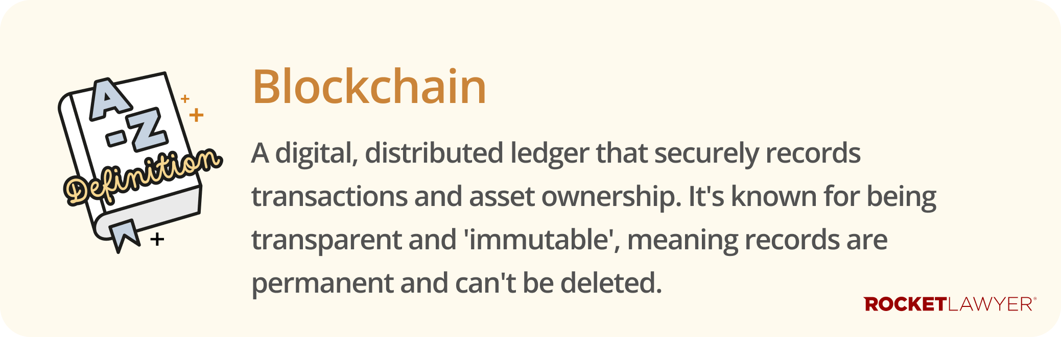 Infographic defining what blockchain is