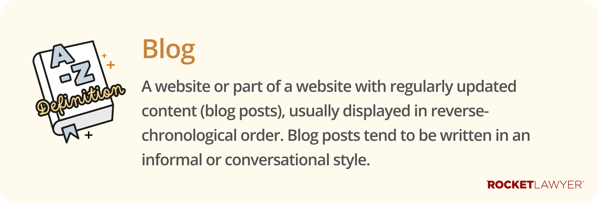 Infographic defining what a blog is