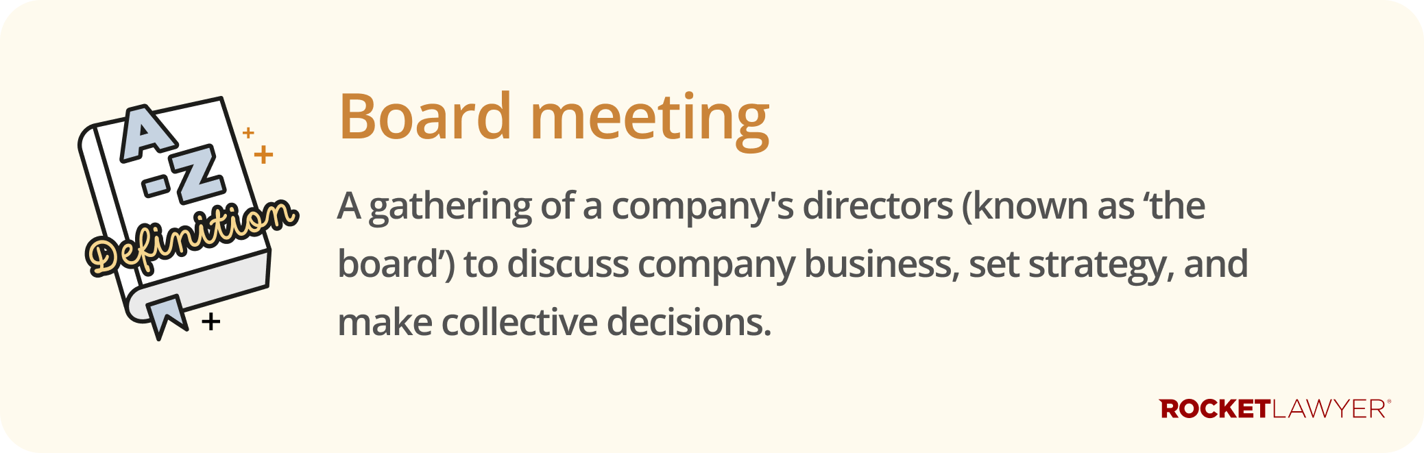 Infographic defining what a board meeting is