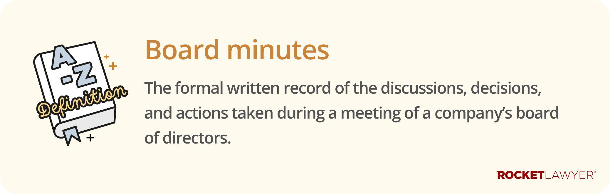 Infographic defining what board meeting minutes are