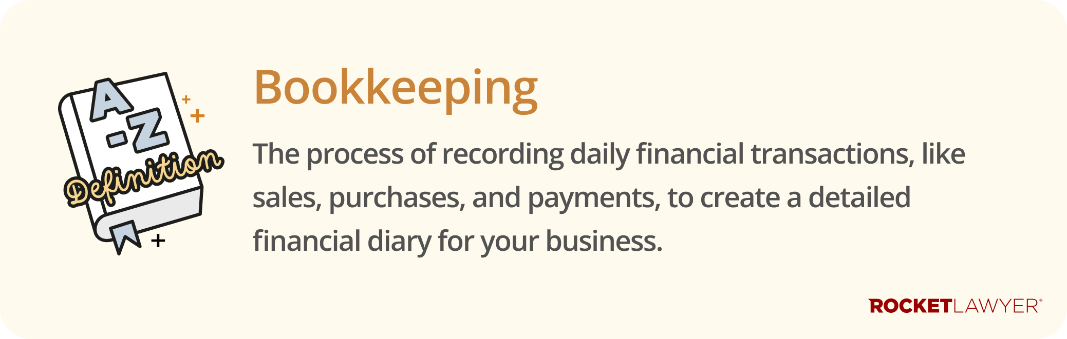 Infographic defining what bookkeeping is