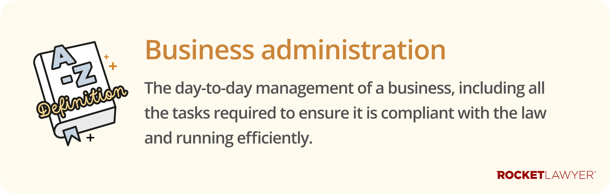 Infographic defining what business administration is