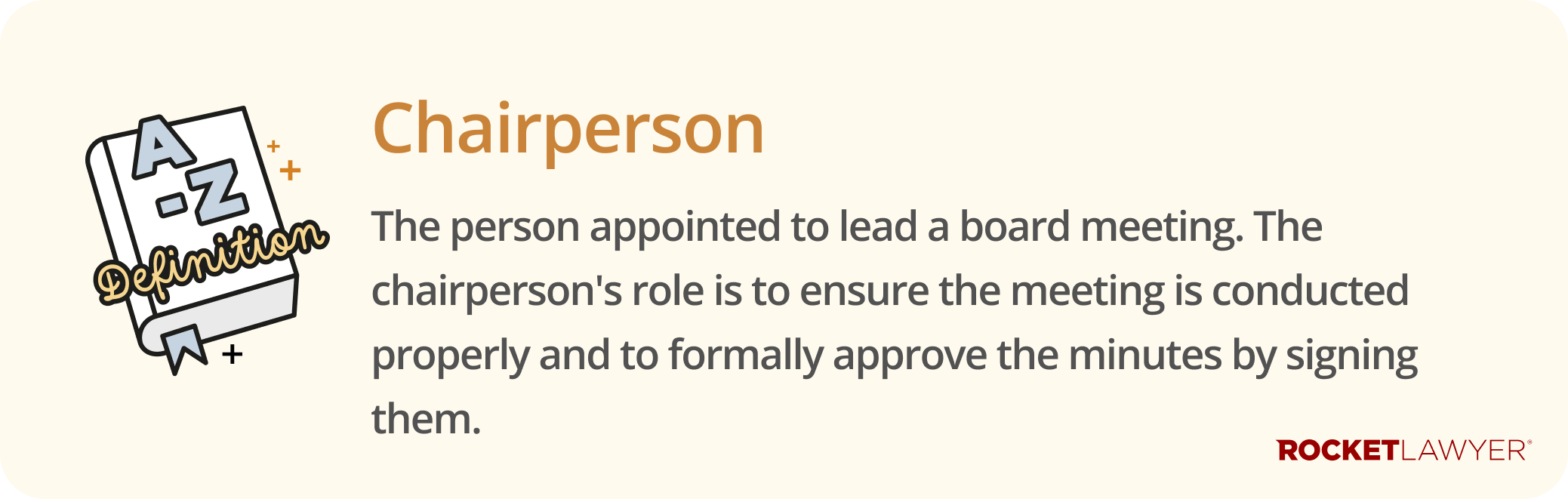 Infographic defining what a chairperson is