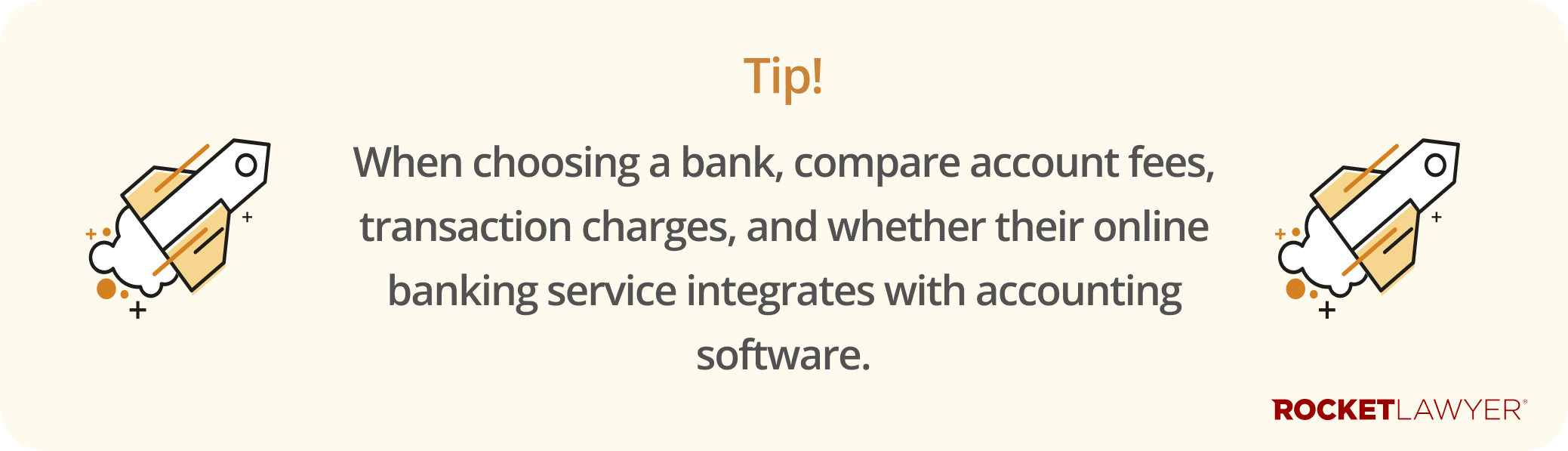 Infographic giving tips on how to choose a business bank account