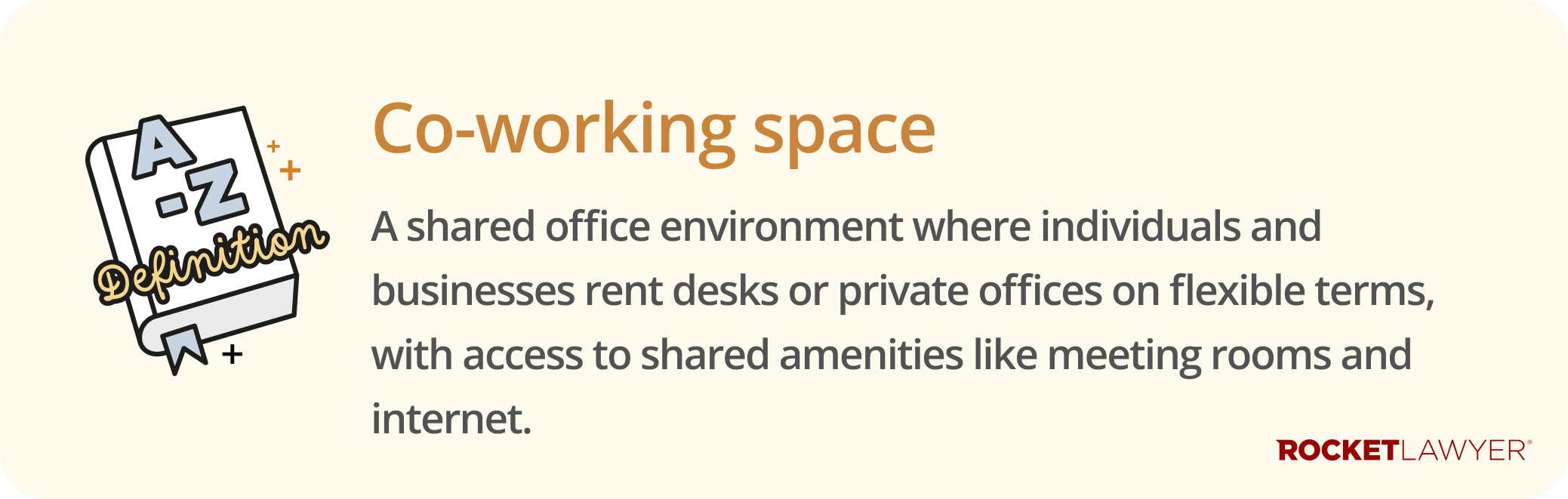 Infographic defining what a co-working space is