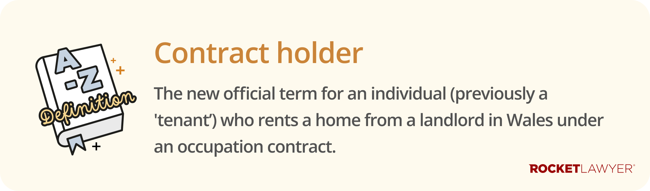Infographic defining contract holder