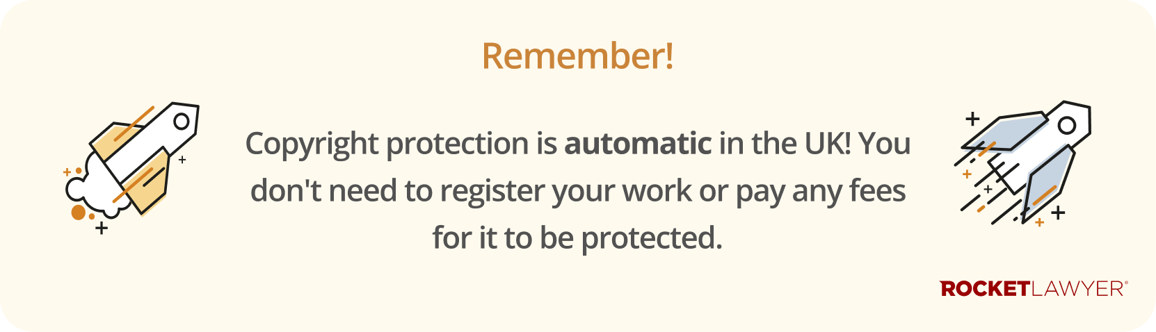 Infographic noting that copyright protection is automatic