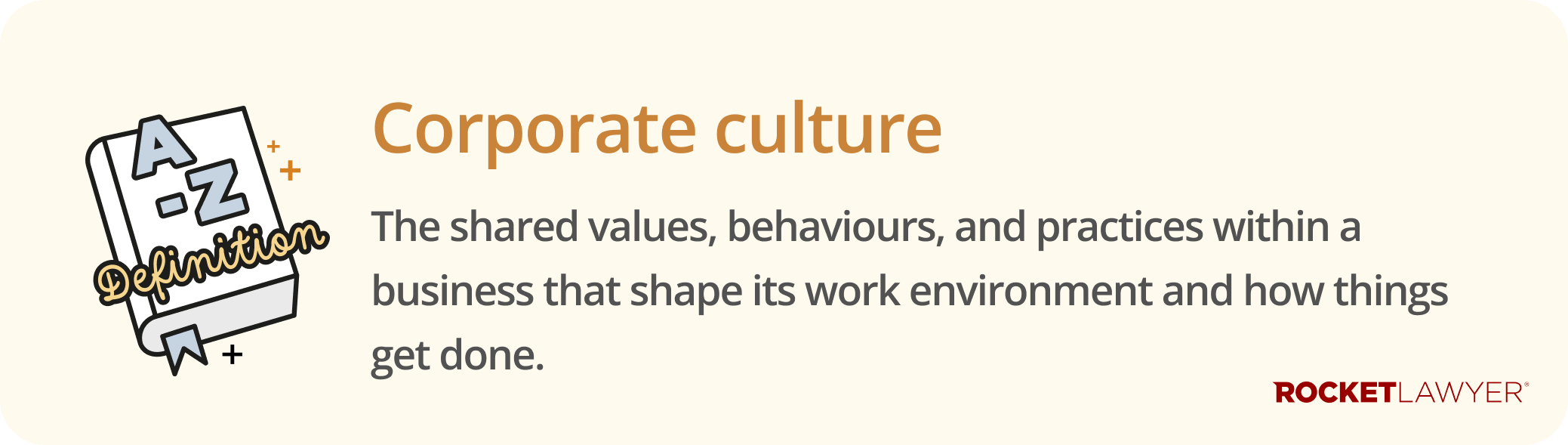 Infographic showing the definition of corporate culture