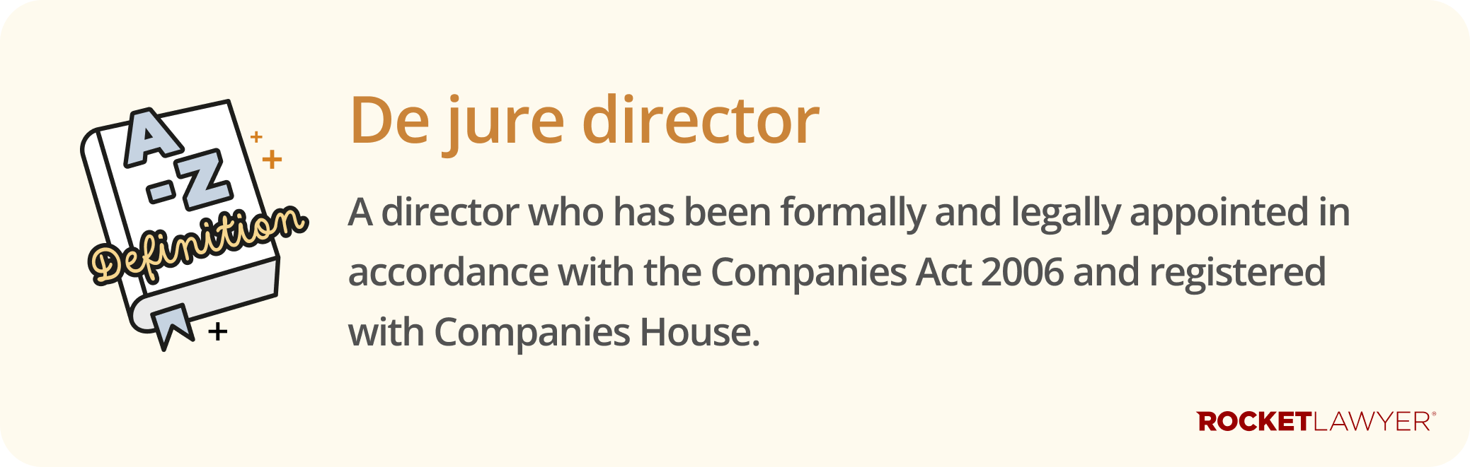 Infographic defining what a de jure director is