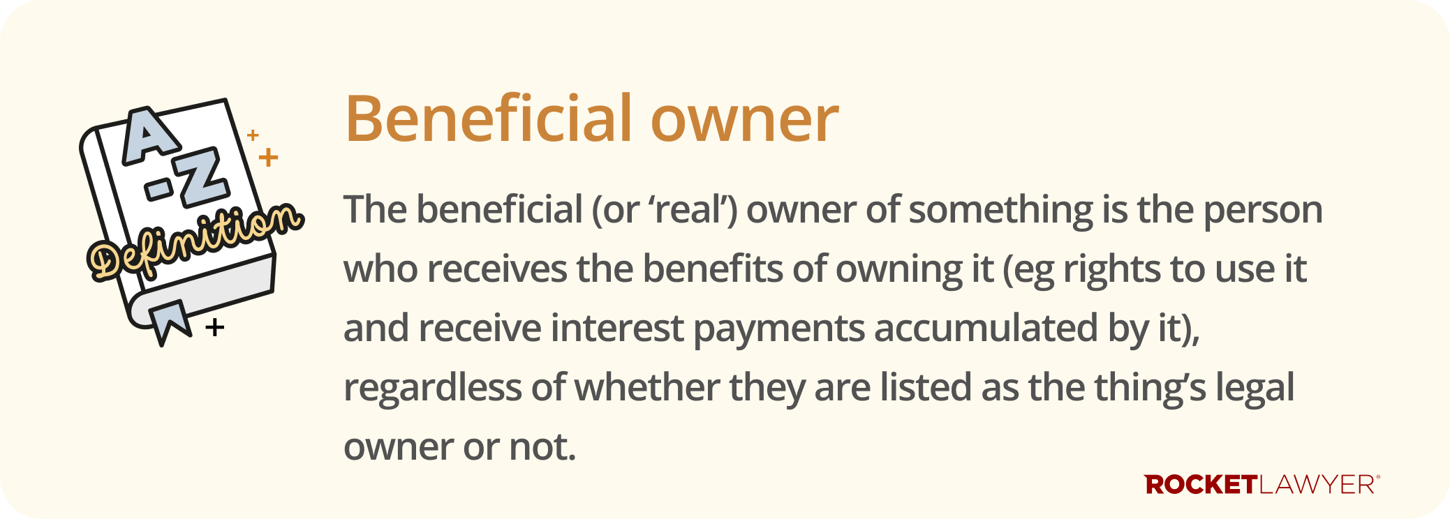 Infographic showing the definition of beneficial owner