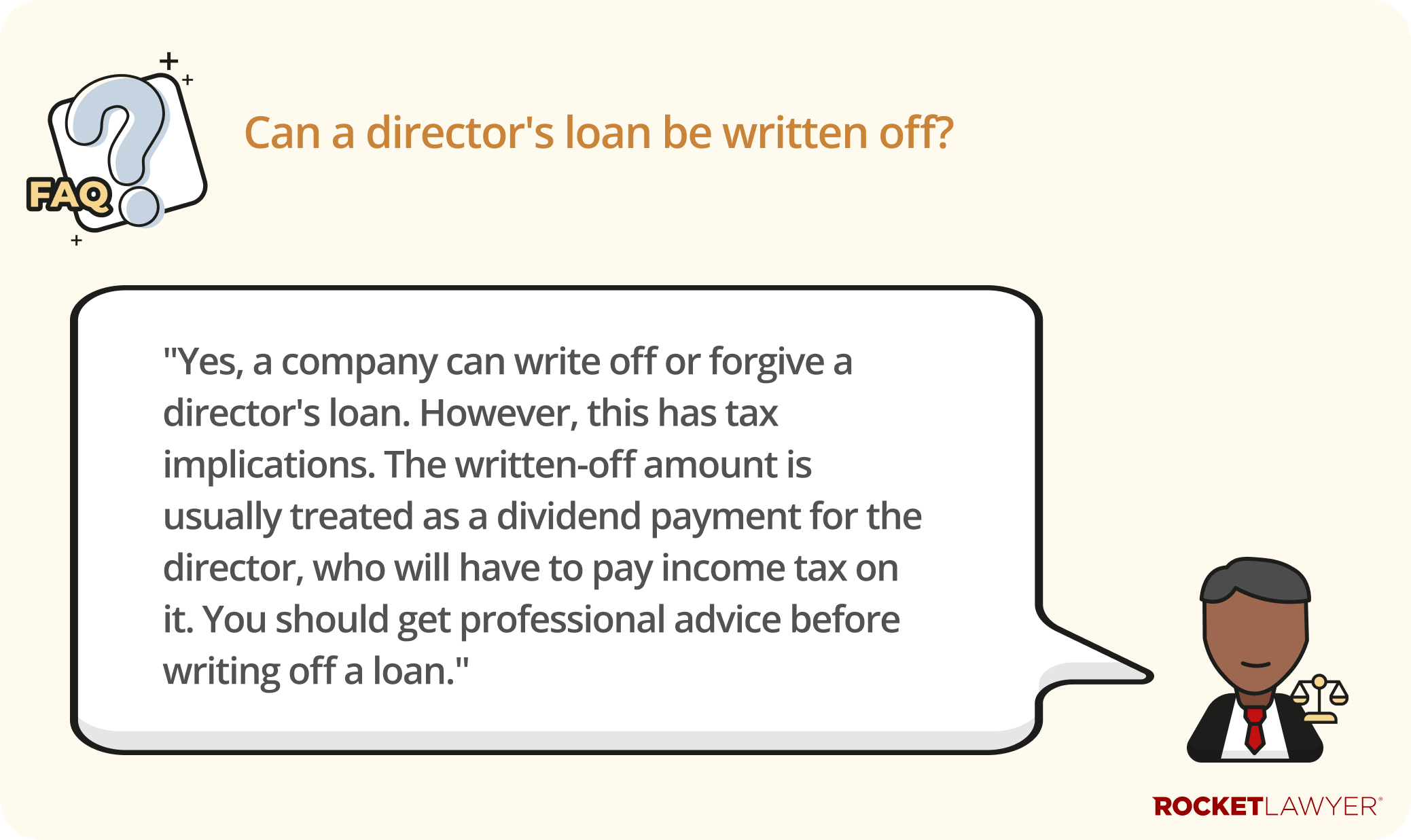 A Q&A infographic addressing if a director's loan can be written off
