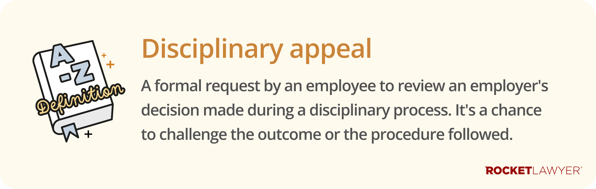 Infographic defining what a disciplinary appeal is