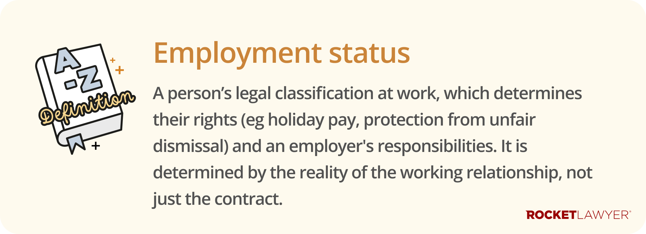 Infographic defining what employment status is