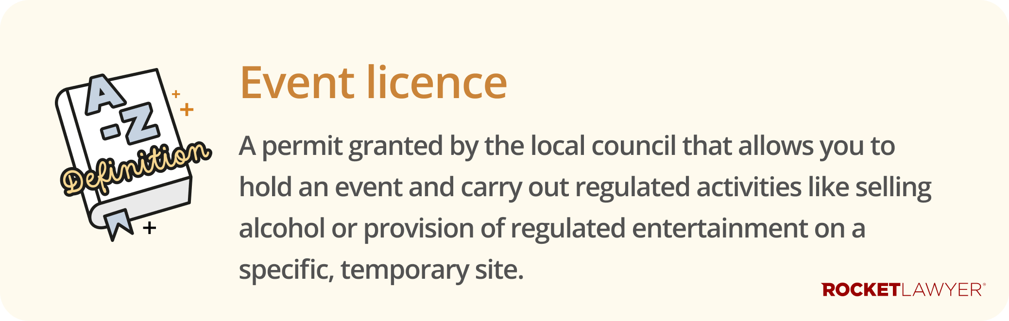 Infographic defining what an event licence is